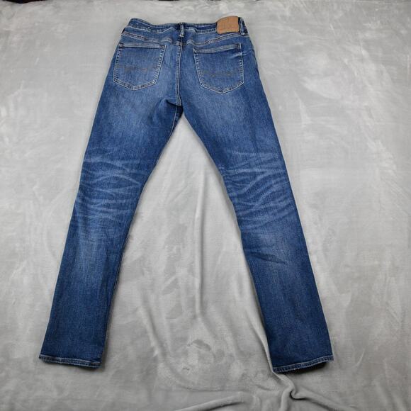 American Eagle Jeans Mens 33X32 (32x32 Meas) Blue Denim Distressed - Picture 5 of 11